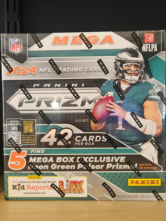 2024 Panini Prizm NFL Football Trading Cards Mega Box - 6 Packs (42 Cards)