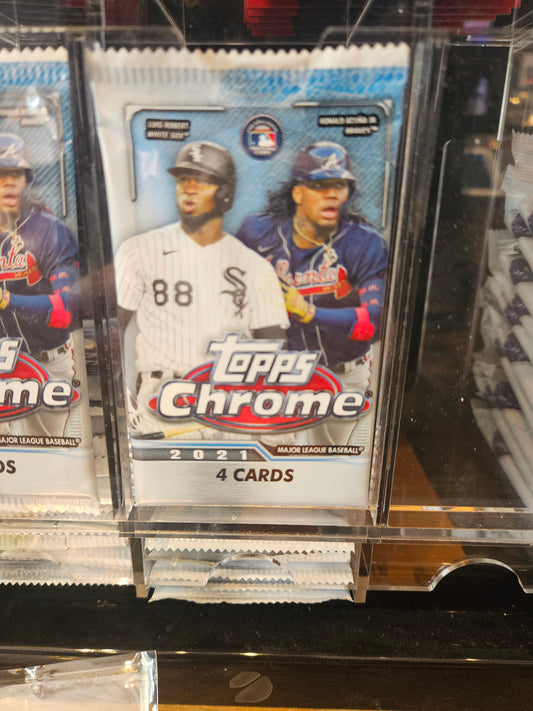 2021 Topps Chrome Update Series MLB Pack - 4 Cards
