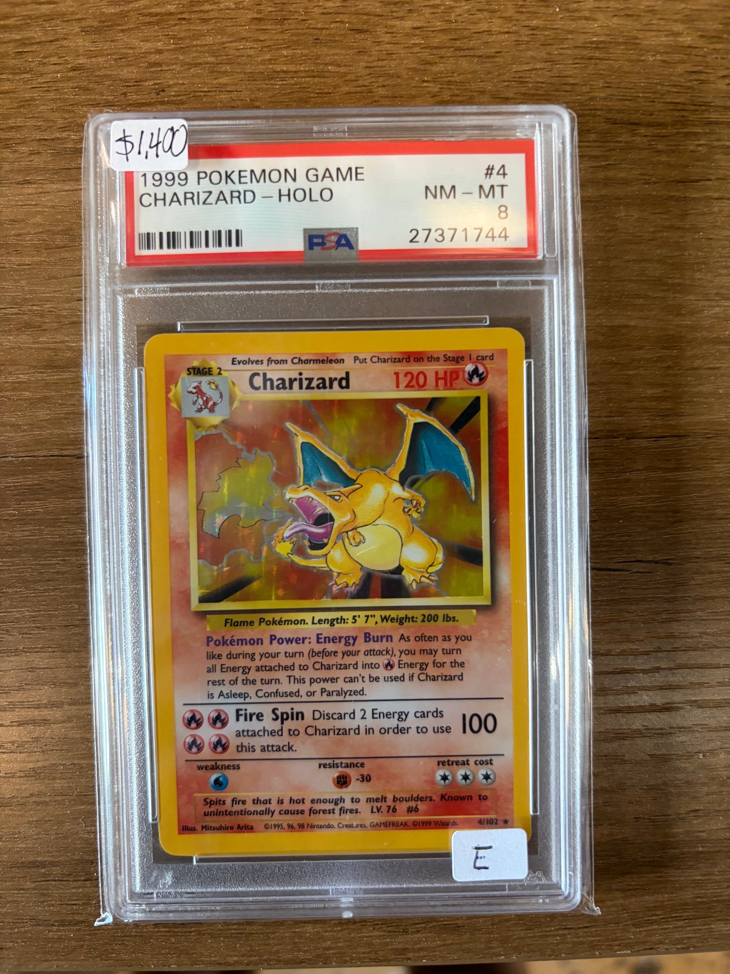1999 Pokemon Game Base Set #004 Charizard Holo PSA 8 & PSA 7 Lot