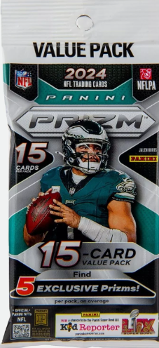 2024 Panini Prizm Football Card Cello Value Pack - 15 Card Fat Pack